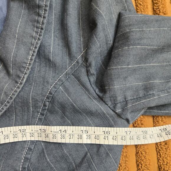 Grass Co. Womens Vintage Y2K Elevated Staple Pinstripe Tailored Blazer Jacket M - Picture 9 of 10